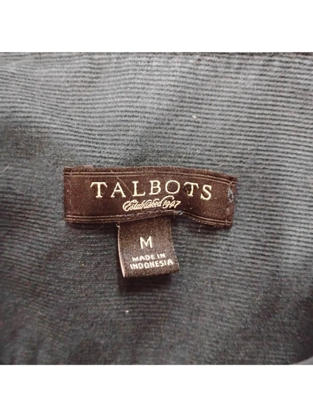 Talbots Womens M Button-Up Cotton Emerald Green Corduroy Long Sleeve Shirt - Picture 3 of 8